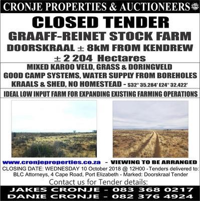 Farm For Sale in Graaff Reinet, Graaff Reinet